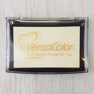 White Ink Pad - White Versa Color Pigment Ink Pad Large - Ink for stamp - Inkpad for Rubber Stamp - White Ink Pad - Stamp  Ink