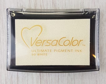 White Ink Pad - White Versa Color Pigment Ink Pad Large - Ink for stamp - Inkpad for Rubber Stamp - White Ink Pad - Stamp  Ink