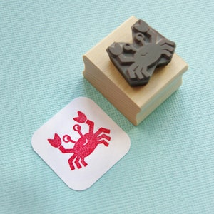 Mini Cheeky Crab Rubber Stamp - Nautical Wedding - Beach Wedding  - Seafood Stamper - Beach Gift - Shell Gift - Mermaid Gift