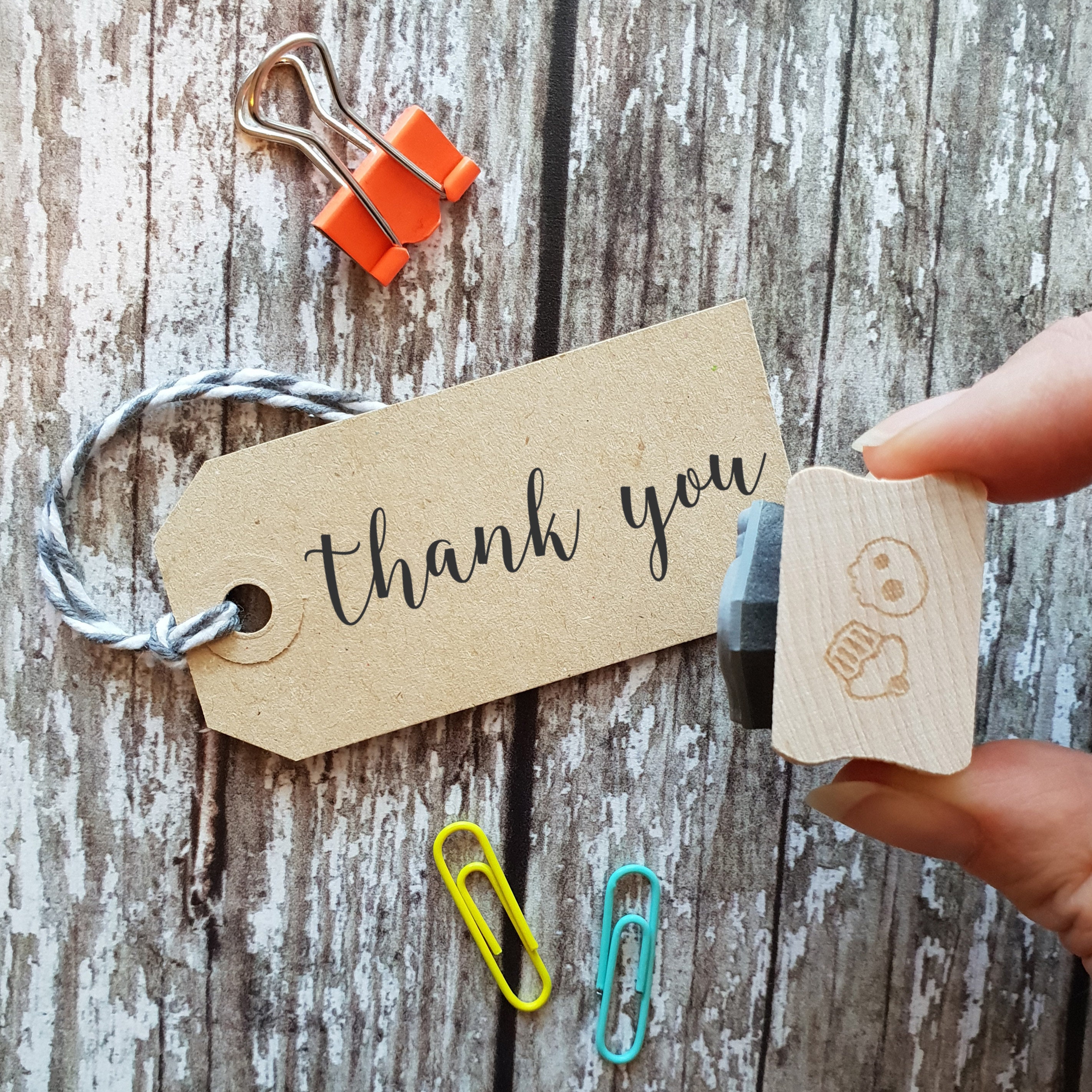 Thank You Sentiment Text Rubber Stamp Thanks Stamper - Etsy