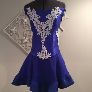 sparkle dress blue Zelda Side Slit Velvet Sequin Gown