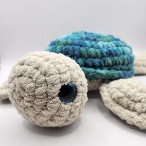 Handmade Crochet Sea Turtle | Plush Sea Turtle Stuffie | Amigurumi