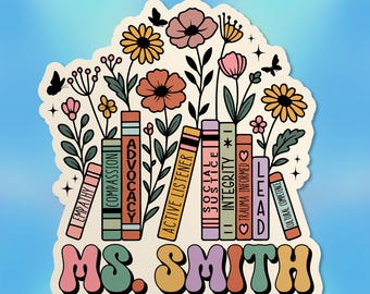 Custom School Counselor Name Sticker, Personalized Counselor Name, Teacher Appreciation Waterproof Vinyl Die-Cut Sticker Gifts for Teacher