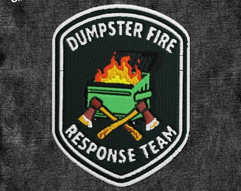 Parche del equipo de respuesta ante incendios de contenedores de basura, "Está bien, todo está bien", aplique de parche con frase divertida para sombreros, mochilas, chaquetas, regalos para ella y él.
