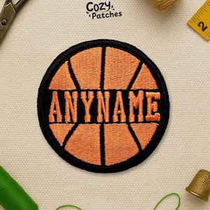Custom Name Basketball Patch Personalized Basketball Name Number Patches Team Name Gifts Coach Patch Applique for Clothes Hats Backpacks