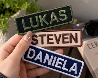 Parche bordado personalizado con nombre, cierre de velcro personalizado, parche termoadhesivo o para coser, cinta personalizada con nombre para mochila, gorra, chaqueta, uniforme.