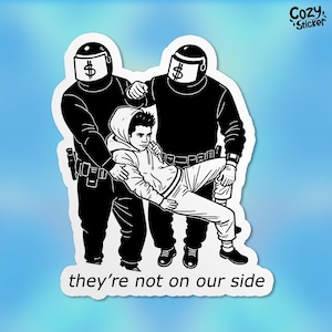 Defund the Police Sticker, They&#39;re Not On Our Side, Abolish Prison Anticapitalist Waterproof Vinyl Stickers Die-cut Laptop Gifts