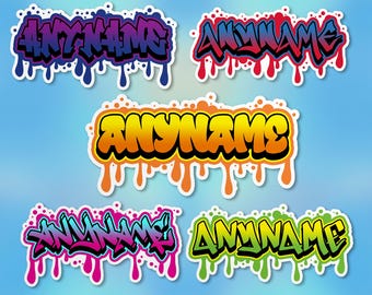 Custom Graffiti Name Decal Sticker, Personalized Graffiti Wall Name Decal Graphics Waterproof Vinyl Die-Cut Sticker Gifts for Laptop, Kindle