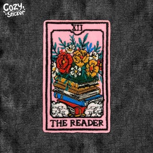 The Reader Embroidered Patch, Floral Book Tarot Patches, Bookish Embroidered Patches Smut  Patch Applique for Clothes Hats Backpacks Gifts