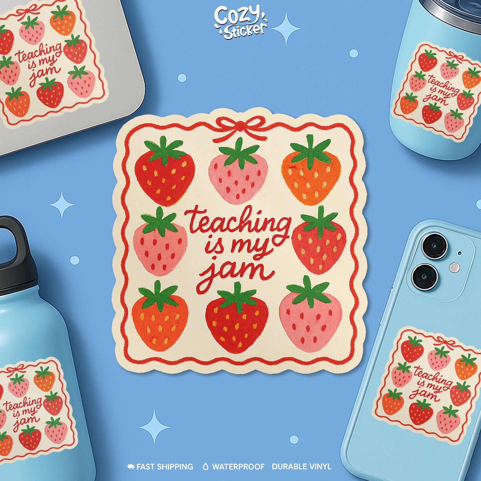 その他 (*^^*) Teaching is My Jam Sticker, Cute Coquette Teacher Appreciation
