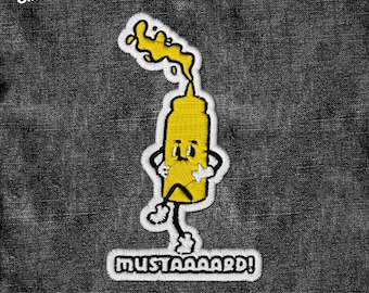 Mustard Meme Patch Cute Embroidery Patches Funny Humor Meme Patches Applique for Clothes Hats Backpacks