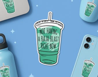 Pegatinas "No estoy disfrutando de una Baja Blast ahora mismo", Pegatinas divertidas para amantes de los tacos, Pegatinas troqueladas para portátiles, Regalos para ella y para él