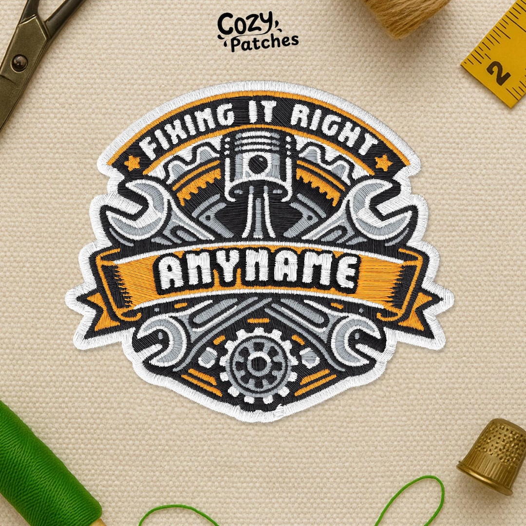 Custom Mechanic Name Patch, Personalized Engineer Tool Auto Repair Name ...