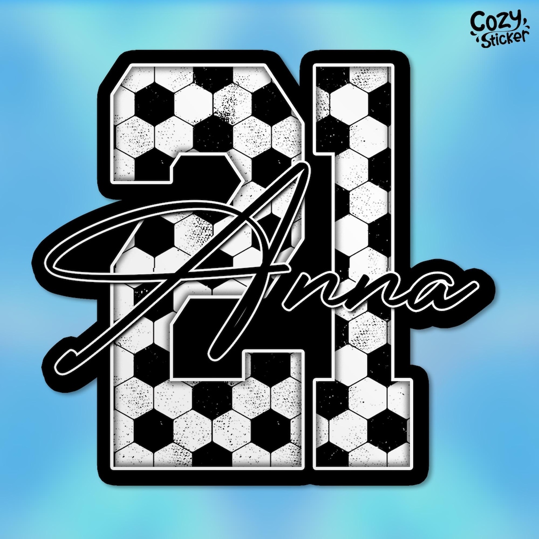 Custom Soccer Name Stickers - Personalized Die-Cut Vinyl For Water Bottles & Laptops