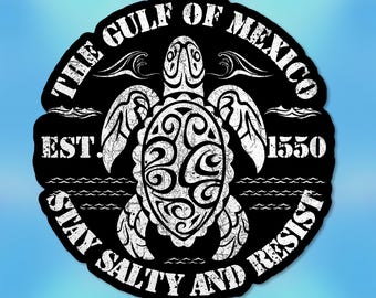 Gulf of Mexico Sticker, Anti Trump Stickers, Democrat Political Resist Waterproof Vinyl Stickers Die-cut Laptop Gifts
