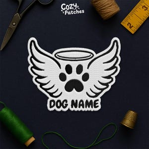 Custom Dog Paw Name Patch, Personalized Memorial Dog Patch Dog Mom Lover Embroidery Patches Applique for Clothes Hats Backpacks Clothing