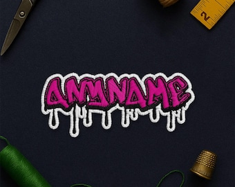 Custom Graffiti Name Embroidery Patches Patch, Personalized Graffiti Name Graphics Embroidery Patches Applique for Clothes Hats Backpacks