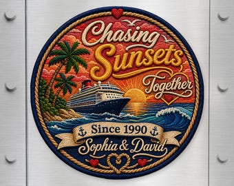 Personalized Cruise Anniversary Magnet, Chasing Sunsets Together, Custom Couple Cruise Gift, Anniversary Fridge Magnets, Vacation Keepsake