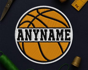 Parche personalizado de baloncesto con nombre, parches deportivos personalizados con nombre, parches bordados para amantes del baloncesto, apliques para ropa, sombreros y mochilas.