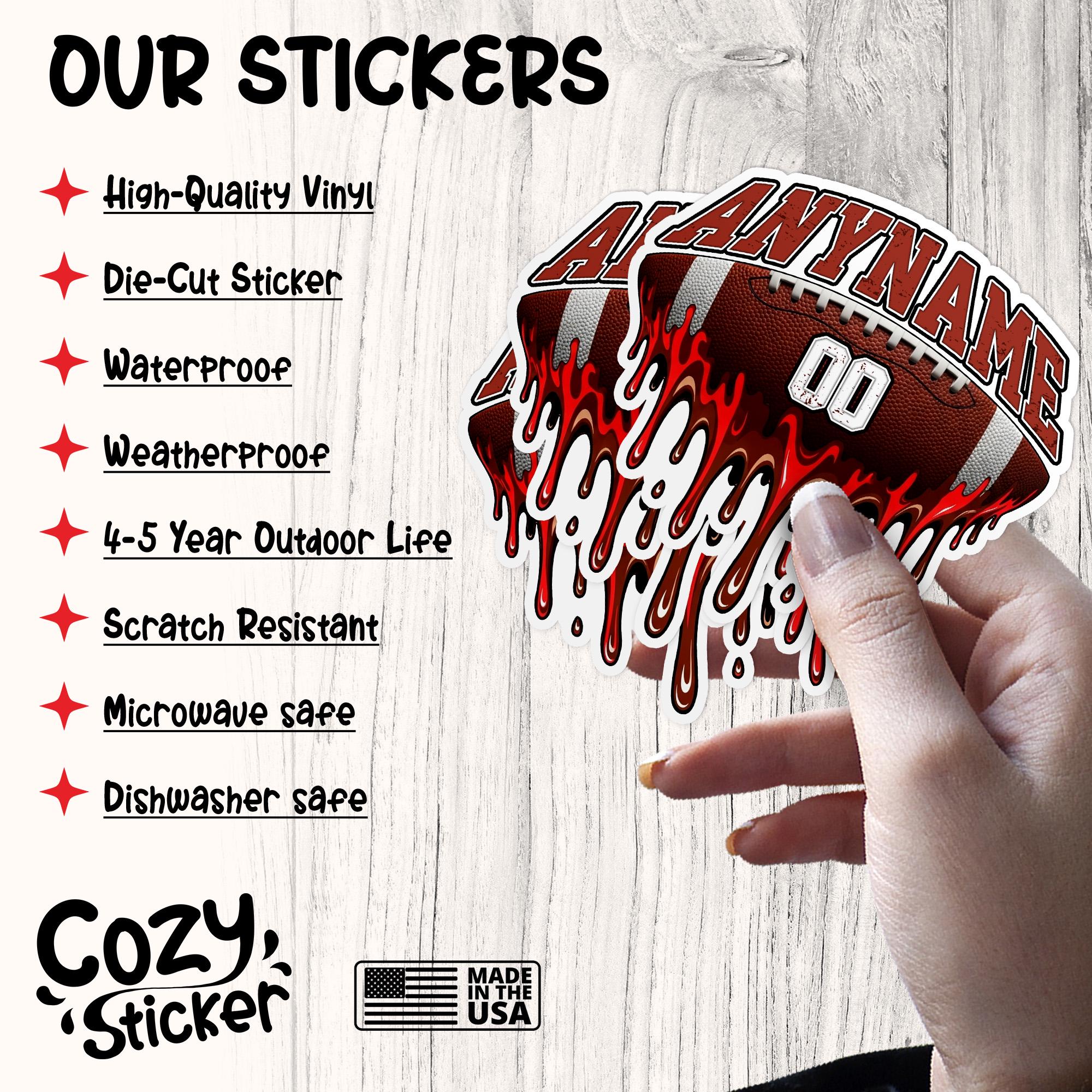 Gyr Sticker Custom Football Drip Sticker, Personalized Football Sports Mom Dripping ...