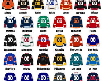 Custom Hockey Sticker, Personalized Name Number Ice Hockey Jersey Back Side Waterproof Vinyl Die-Cut Sticker Water Bottle Sticker Team Gifts