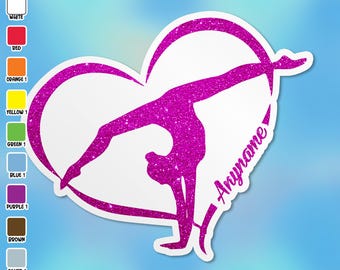 Custom Gymnast Sports Name Sticker, Personalized Gymnastics Stickers Team Name Waterproof Vinyl Sticker Decal Gifts for Her Gymnast Team