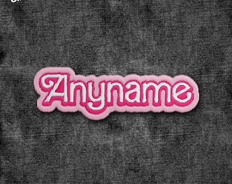 Personalized Bar B Style Name Pink Patch Custom Name Embroidered Patch Applique for Clothes Hats Backpacks
