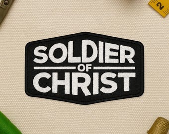 Soldier Of Christ Patch, Christian Religious Faith Jesus God Motivational Patch Applique for Clothes Hat Backpack, Gift Jacket Bag Jean
