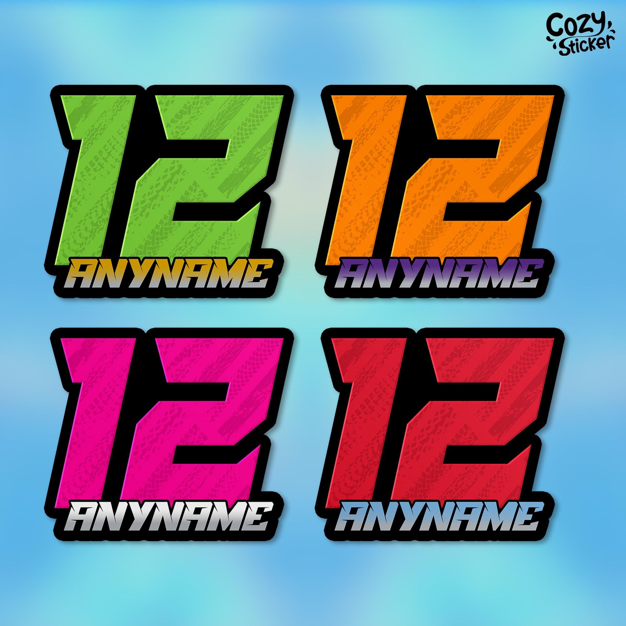 Sticker Racing Nome Custom Racing Sticker Personalized Number With Name Plate Decal Number ...