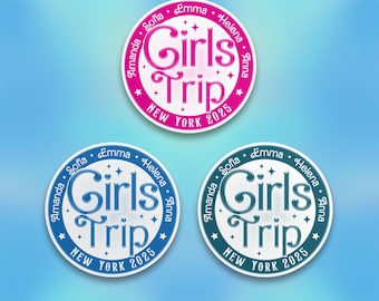 Custom Name Sticker, Personalized Girls Trip Summer Beach Vacation Holiday Waterproof Vinyl Sticker for Cars Bumper Decal