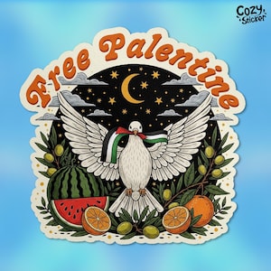 Free Palestine Sticker, Political Bumper Anti Capitalism Liberal Leftist Immigration Rights Waterproof Vinyl Stickers Die-cut Laptop Gifts
