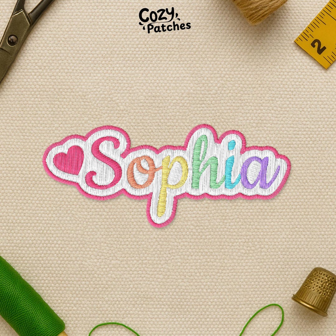 Personalized Name Patch, Custom Cute Colorful Name Embroidered Patch ...