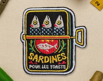 Sardines Queen Patch, Tinned Fish Lover Sardine Fishing Fisherman Dad Patches Applique for Clothes Hats Backpack Clothing
