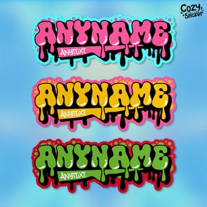 Custom Graffiti Sticker Personalized Graffiti Name Color Cool Graphics Waterproof Vinyl Die-Cut Sticker Gifts for Laptop, Kindle