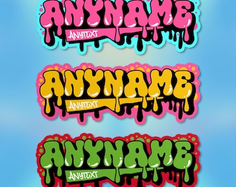 Custom Graffiti Sticker Personalized Graffiti Name Color Cool Graphics Waterproof Vinyl Die-Cut Sticker Gifts for Laptop, Kindle