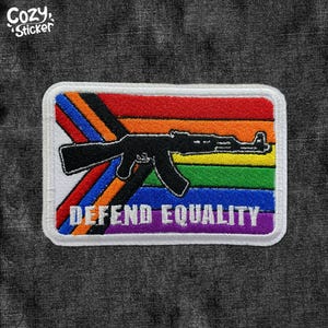 Defend Equality Patch LGBT Guns Pride Flag Rainbow Month Trans Gay LGBTQ Patches Applique for Clothes Hats Backpacks