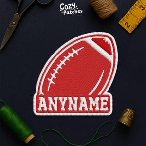 Custom Football Patch Embroidery Personalized Text Sports Name Rugby Embroidered Patches Applique for Clothes Hats Backpacks Clothing