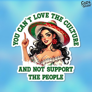 You Can&#39;t Love The Culture Sticker Retro Human Rights Stickers Political Leftist Feminist Waterproof Vinyl Die-cut Stickers Laptop Gifts