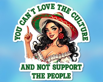 You Can't Love The Culture Sticker Retro Human Rights Stickers Political Leftist Feminist Waterproof Vinyl Die-cut Stickers Laptop Gifts