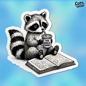 Sticker anti-atout, raton laveur drôle, gauchiste démocrate, votez, autocollants en vinyle imperméables découpés, cadeaux pour ordinateur portable