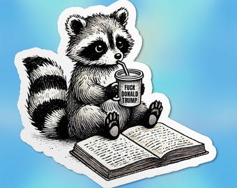 Anti Trump Sticker, Funny Racoon, Political Democrat Leftist, Vote Waterproof Vinyl Stickers Die-cut Laptop Gifts