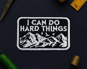 I Can Do Hard Things Patch Positive Motivational Quote Patches Applique for Clothes Hats Backpack Clothing Shirt Bag Hat Jean Gift for Adult