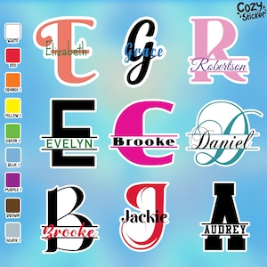 Monogram Name Sticker Personalized Custom Name for Adult Tumbler Water Bottle Waterproof Vinyl Sticker Laptop Water Bottle Decal Gifts for