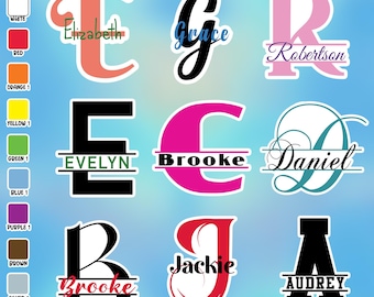 Monogram Name Sticker Personalized Custom Name for Adult Tumbler Water Bottle Waterproof Vinyl Sticker Laptop Water Bottle Decal Gifts for