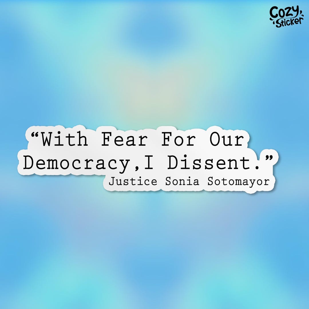 With Fear for Our Democracy, I Dissent Sticker Feminist Justice ...