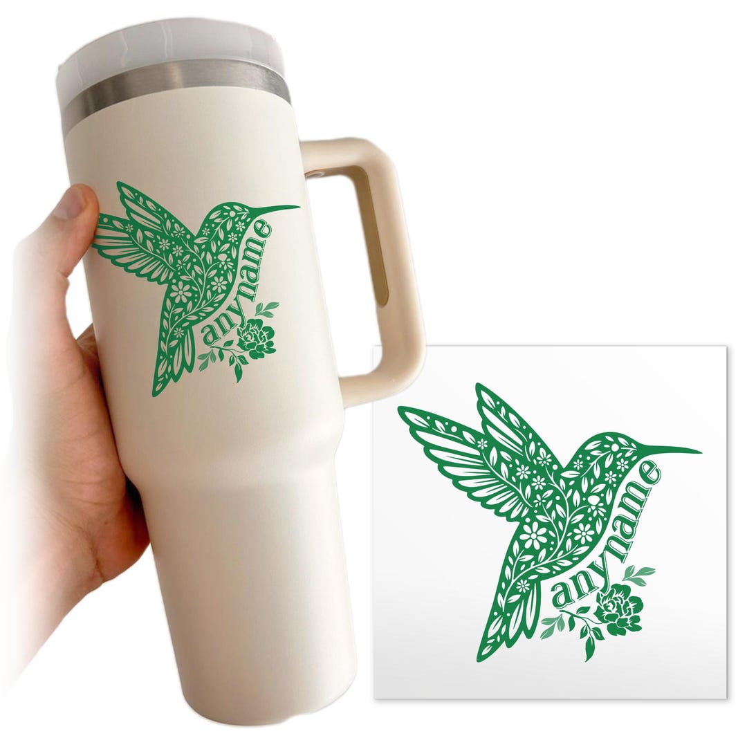 Custom Floral Mockingbird Transparent Sticker, Personalized Wildflower ...