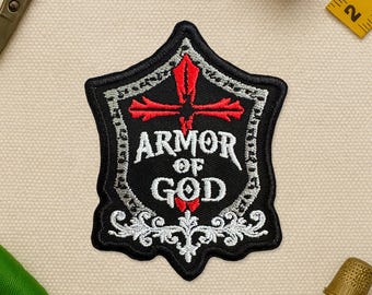 Armor of God Patch, Christian Embroidery Fabric Patches Iron On Embroidery Patches Applique for Clothes Hats Backpacks Clothing Jeans