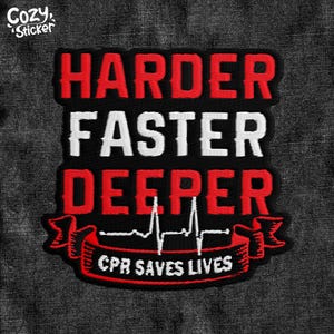 Harder Faster CPR Saves Lives Patch Funny EMT Paramedic Medical X-Ray Patches Applique for Clothes Hats Backpacks Clothing