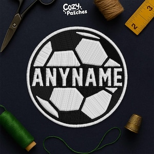 Custom Soccer Sports Embroidered Patches Personalized Soccer Ball Name Patch Fans Embroidery Patches Applique for Clothes Hats Backpacks