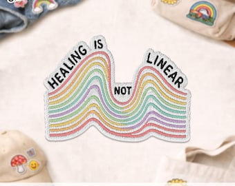 La guérison n'est pas un patch linéaire, psychologue, psychologue, thérapeute en santé mentale, thérapeute, dépression, patch brodé appliqué pour vêtements, veste, cadeau